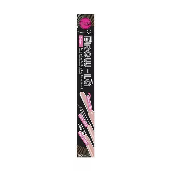 J.Cat Beauty Mapping and Shaping brow pencil, ołówek do stylizacji brwi 3w1, Warm caramel, 0,08g