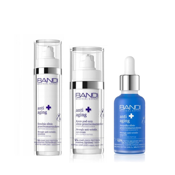 Bandi Medical Expert anti aging, zestaw przeciwzmarszczkowy, emulsja + krem pod oczy + ampułka