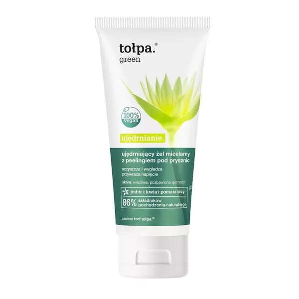 Tołpa Green, ujędrniający żel micelarny z peelingiem pod prysznic, 200ml