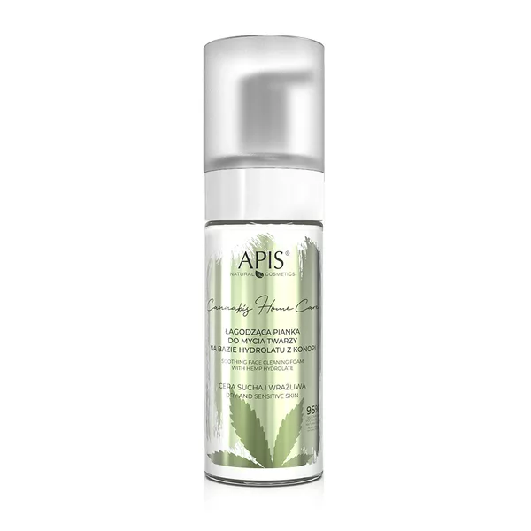 Apis Cannabis Home Care Łagodząca pianka do mycia twarzy na bazie hydrolatu z konopi, 150ml