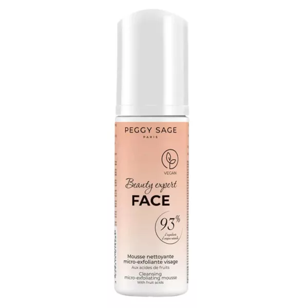Peggy Sage Beauty Expert Face, mikrozłuszczająca pianka do mycia twarzy z kwasami owocowymi, 120ml