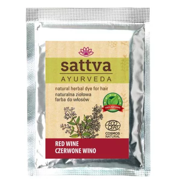 Sattva Natural Herbal Dye for Hair naturalna ziołowa farba do włosów Red Wine 10g