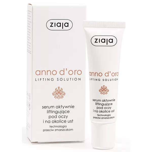 Ziaja Anno d'oro, serum aktywnie liftingujące pod oczy i okolice ust, 30ml