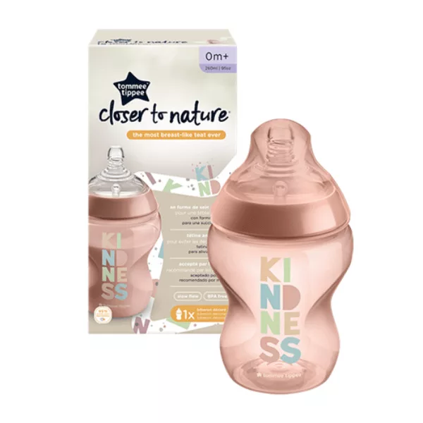 Tommee Tippee Closer To Nature butelka do karmienia ze smoczkiem silikonowym dla dzieci 0m+ Panda 260ml