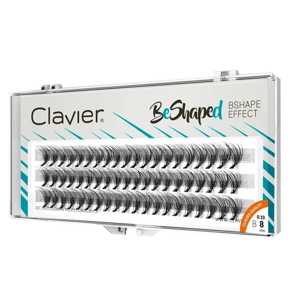 Clavier BeShaped jedwabne kępki rzęs skręt B 10D 8mm