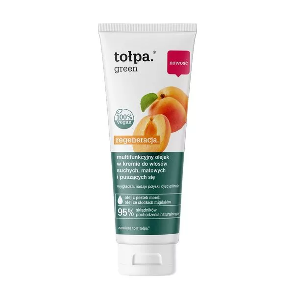 Tołpa Green, regenerujący multifunkcyjny olejek w kremie do włosów suchych, matowych i puszących się, 125ml