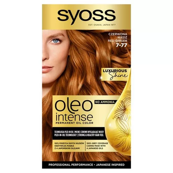 Syoss, Oleo Intense farba do włosów trwale koloryzująca z olejkami 7-77 Czerwona Miedź