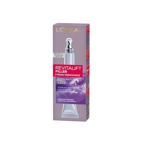 L'Oreal Paris Revitalift Filler Krem przeciwzmarszczkowy pod oczy z kwasem hialuronowym, 15ml