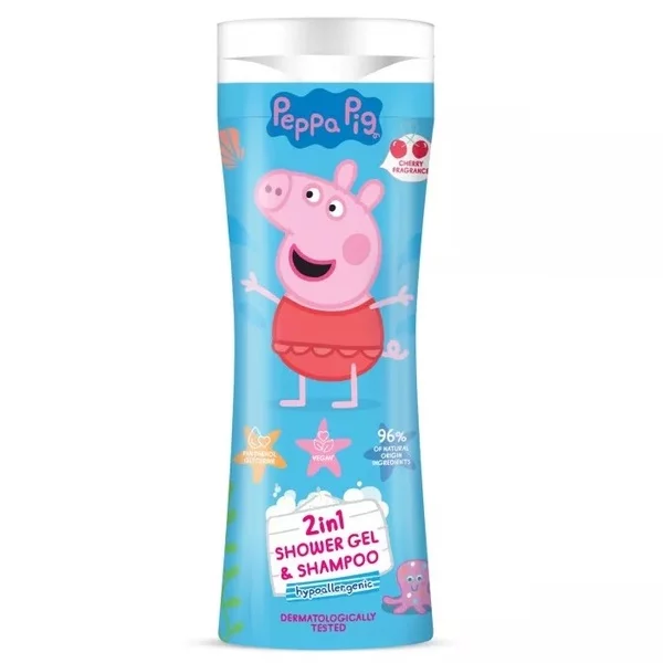 Peppa Pig Żel pod prysznic i szampon 2w1 dla dzieci, Wiśnia 300ml