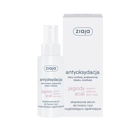 Ziaja Antyoksydacja, serum do twarzy i szyi wygładzająco-ujędrniające z jagodami acai, 50ml