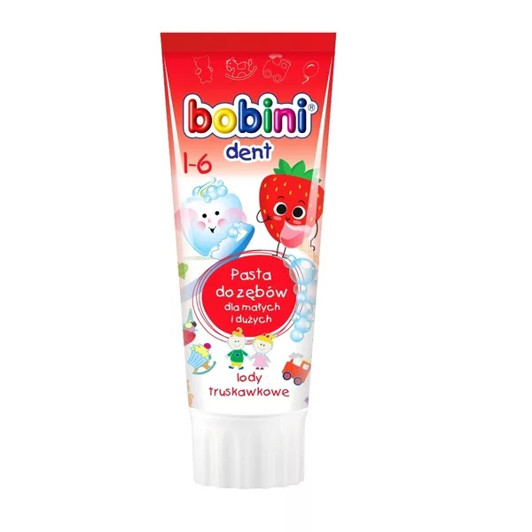 Bobini Dent pasta do zębów dla dzieci powyżej 1-go roku życia Lody truskawkowe 75ml