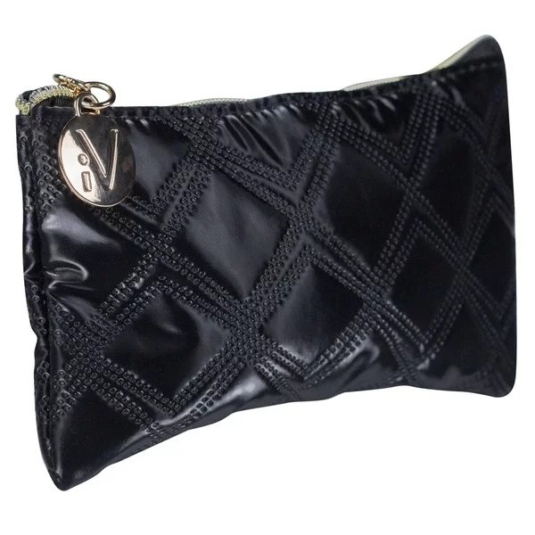Inter Vion Gold& Black kosmetyczka pikowana mała czarna