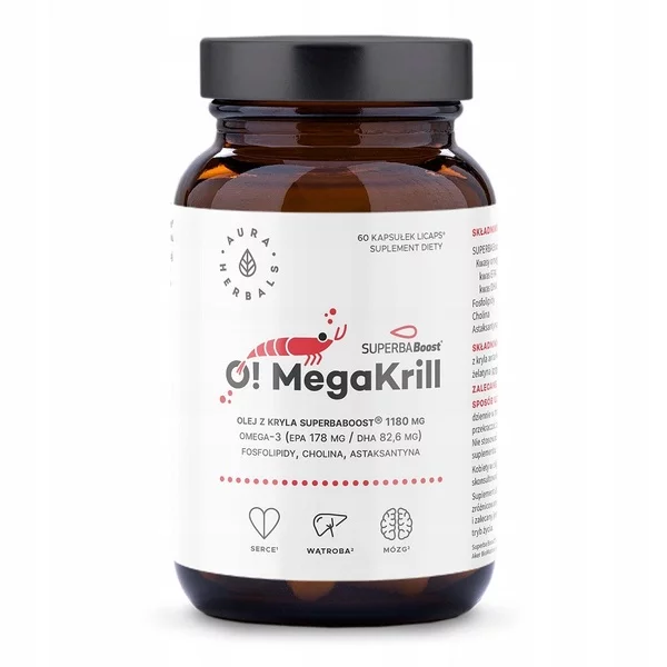 Aura Herbals OMegaKrill olej z kryla 1180mg suplement diety 60 kapsułek