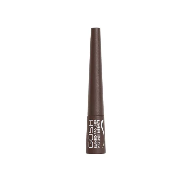 Gosh Slanted Pro Liner, eyeliner w kałamarzu, 003 Matt Brown