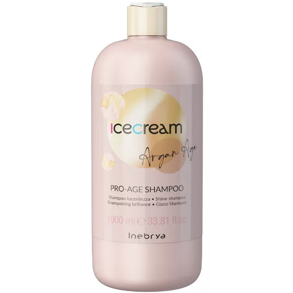 Inebrya Ice Cream Pro-Age, szampon nabłyszczający z olejem arganowym, 1000ml