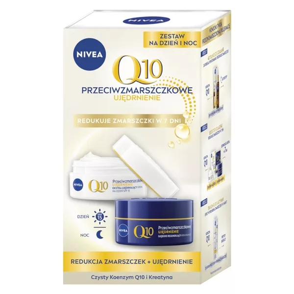Nivea Q10 Ujędrnienie zestaw przeciwzmarszczkowy krem na dzień i krem na noc 2x50ml