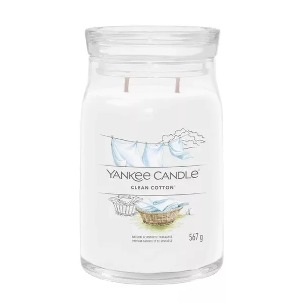Yankee Candle Duża świeca zapachowa Clean Cotton 567g