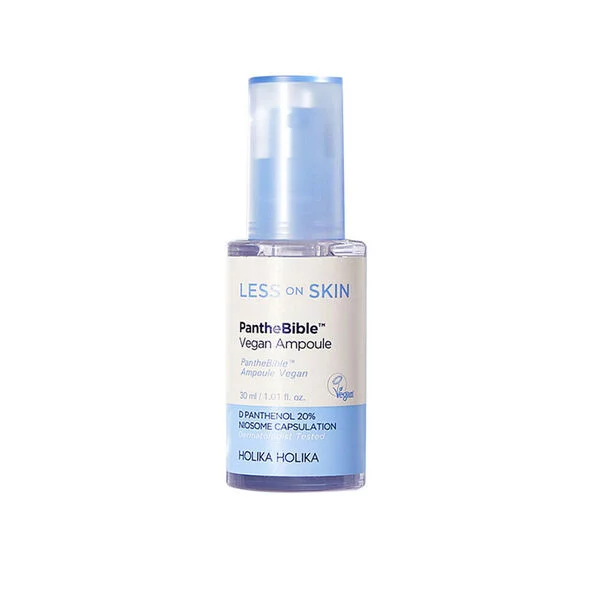 Holika Holika Less on Skin, łagodząca ampułka do skóry wrażliwej z wysoką zawartością Pantenolu, 30ml