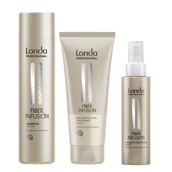 Londa Fiber Infusion, zestaw odbudowujący do włosów, szampon + maska + kuracja