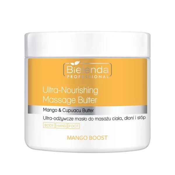 Bielenda Professional Is Mango Boost, ultra-odżywcze masło do masażu ciała, dłoni i stóp, 500ml