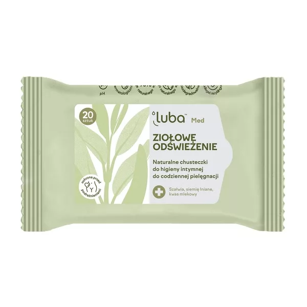 Luba Med Ziołowe Odświeżenie naturalne chusteczki do higieny intymnej 20szt.