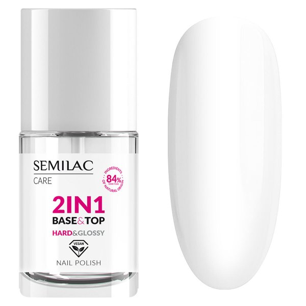 Semilac Hard & Glossy, baza i top hybrydowy 2in1, 7ml