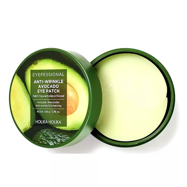 Holika Holika, hydrożelowe płatki pod oczy z ekstraktem z awokado oraz masła shea, 60szt.