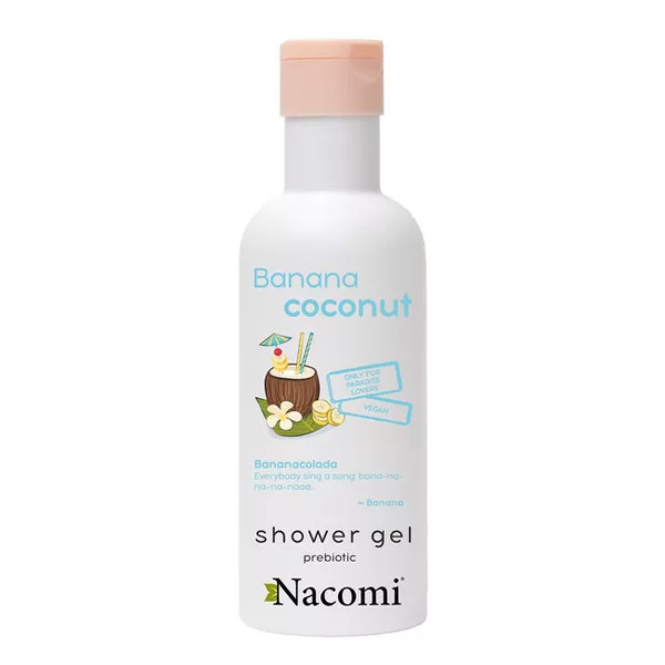 Nacomi, żel pod prysznic, banan i kokos, 300ml