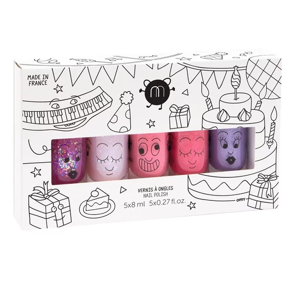 Nailmatic Kids Party zestaw lakierów do paznokci dla dzieci, 5x8ml