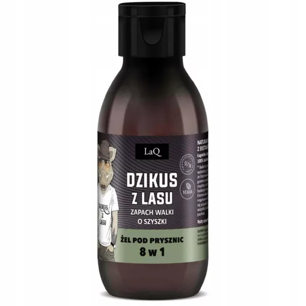 LaQ Dzikus z lasu, żel pod prysznic 8w1 czarny mat, 100ml