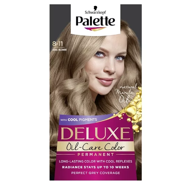 Schwarzkopf Palette Deluxe Oil-Care Color farba do włosów trwale koloryzująca z mikroolejkami 8-11 Chłodny Blond