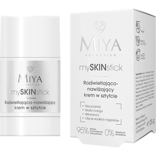Miya Cosmetics mySKINstick, rozświetlająco-nawilżający krem w sztyfcie, 25g