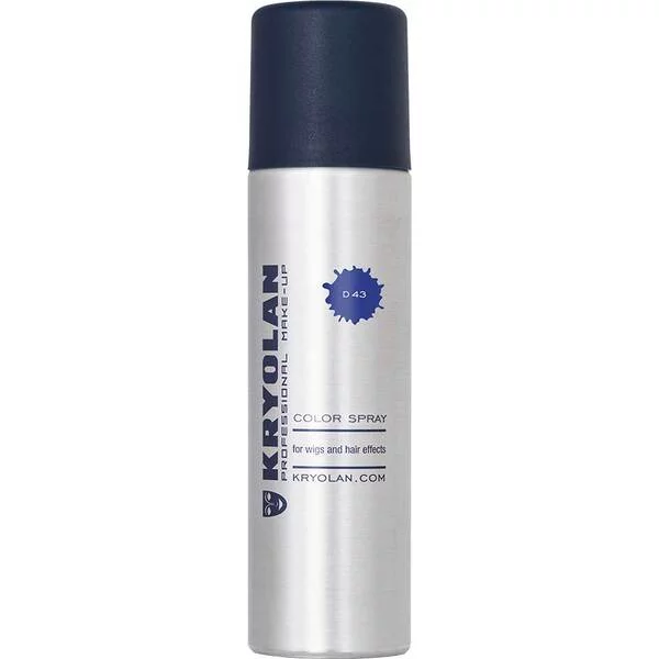 Kryolan, koloryzujący spray do włosów, 150ml, D43 - DARK BLUE