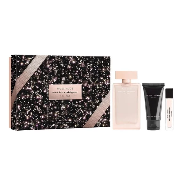 Narciso Rodriguez For Her Musc Nude zestaw woda perfumowana spray 100ml + balsam do ciała 50ml + woda perfumowana spray 10ml (W)
