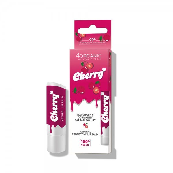 4organic Naturalny ochronny balsam do ust Cherry 5g