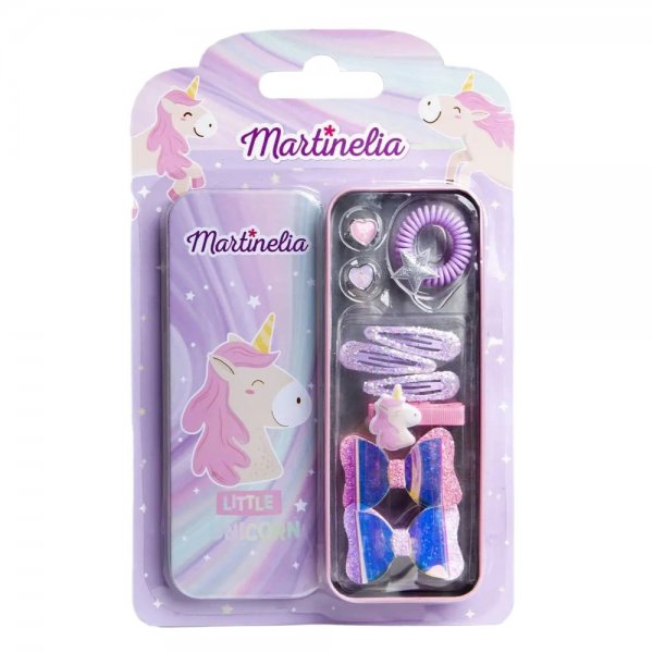 Martinelia Little Unicorn zestaw ozdób do włosów dla dzieci w metalowym pudełku
