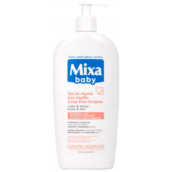 Mixa Baby, łagodny szampon i płyn do kąpieli 2w1 dla dzieci, 250ml