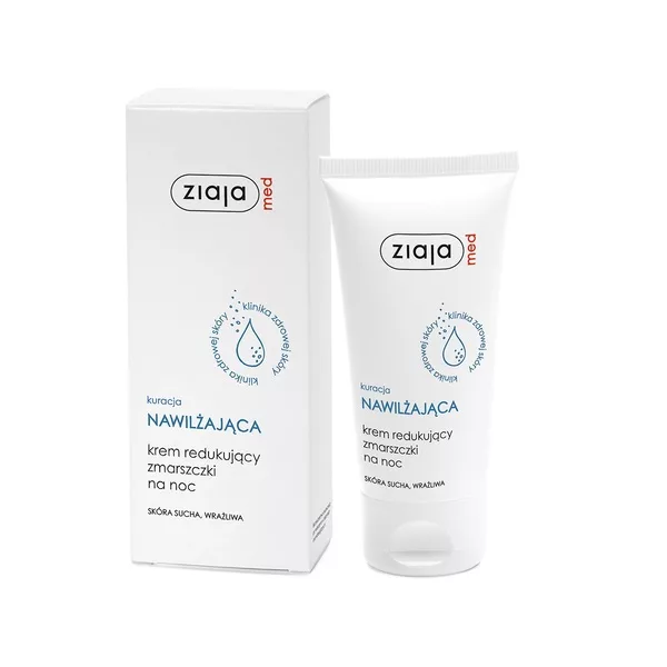 Ziaja Med Kuracja nawilżająca, krem redukujący zmarszczki na noc, 50ml