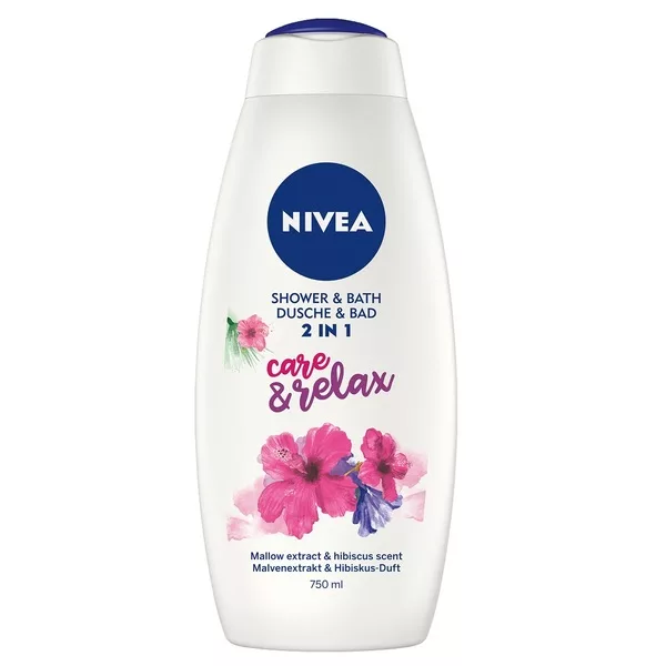 Nivea Shower & Bath płyn do kąpieli i żel pod prysznic 2w1 Care&Relax 750ml