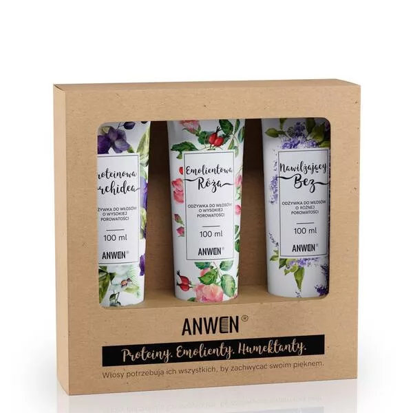 Anwen, zestaw 3 odżywek do wysokiej porowatości (orchidea, róża, bez)
