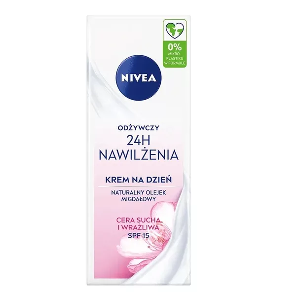 Nivea 24H Nawilżenia Sensitive odżywczy krem na dzień do skóry suchej SPF15 50ml