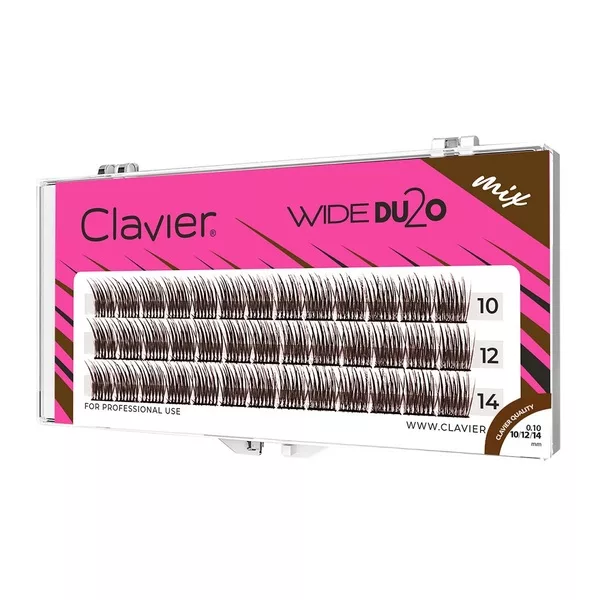 Clavier Wide Du2o Brown kępki rzęs skręt C o objętości 10D mix 10/12/14mm