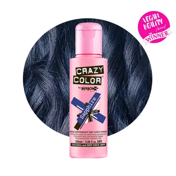 Crazy Color, toner odżywczy do włosów, Sapphire - szafir, nr 72, 100ml
