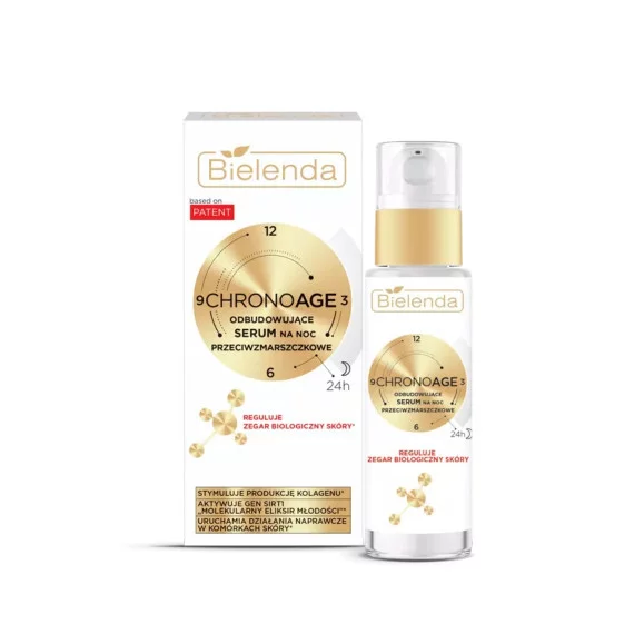Bielenda Chrono Age 24H, Odbudowujące serum przeciwzmarszczkowe na noc 30ml
