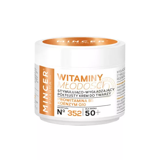 Mincer Pharma Witaminy Młodości 50+ krem półtłusty stymulująco-wygładzający do twarzy 352 50ml