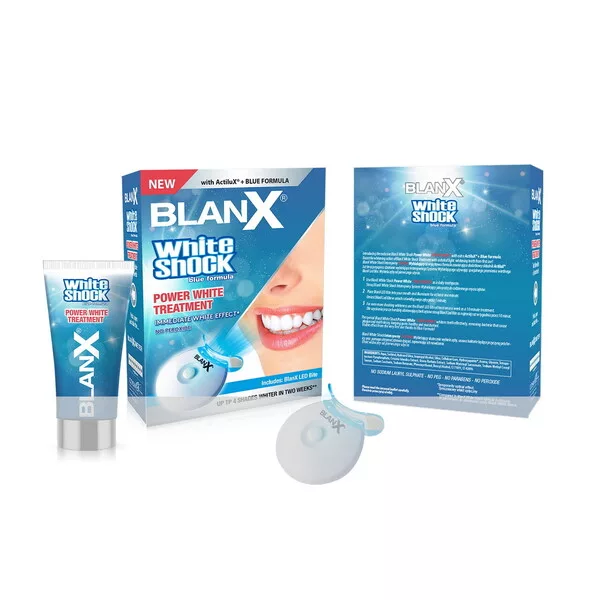 BlanX White Shock Power White Treatment wybielająca pasta do zębów 50ml + Blanx LED Bite