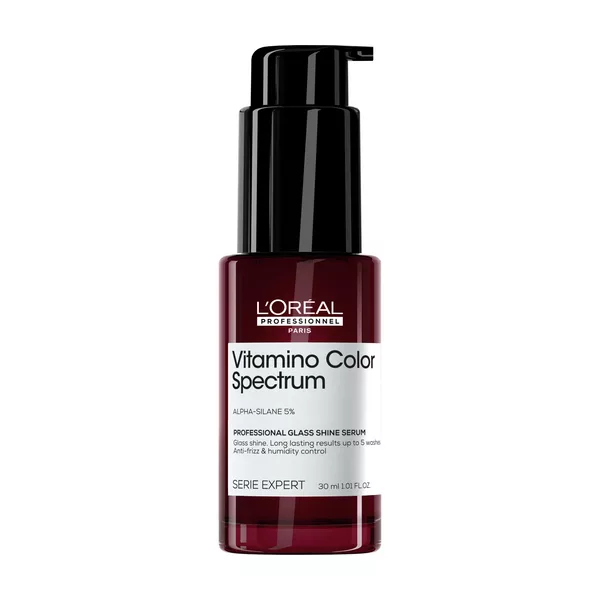 Loreal Vitamino Color Spectrum Glass Shine Mini, ochronne serum nabłyszczające do włosów, 30ml travel size