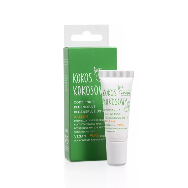 Ziaja Kokos, kokosowy regenerujący balsam do ust, 10ml