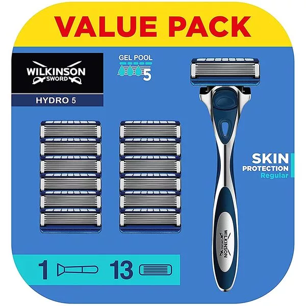 Wilkinson Hydro 5 Skin Protection Regular maszynka do golenia z wymiennymi ostrzami dla mężczyzn 1szt + wkłady 13szt